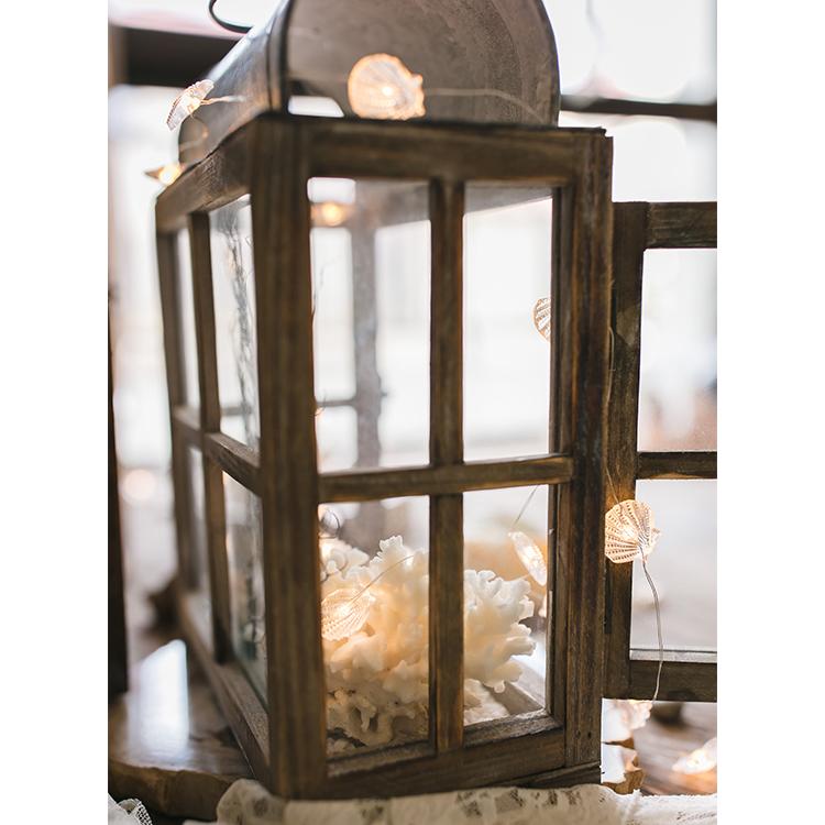 Decorative Table Lantern Wooden Glass Lantern - RusticReach