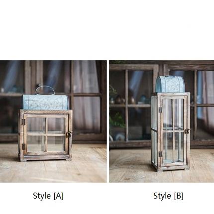 Decorative Table Lantern Wooden Glass Lantern - RusticReach