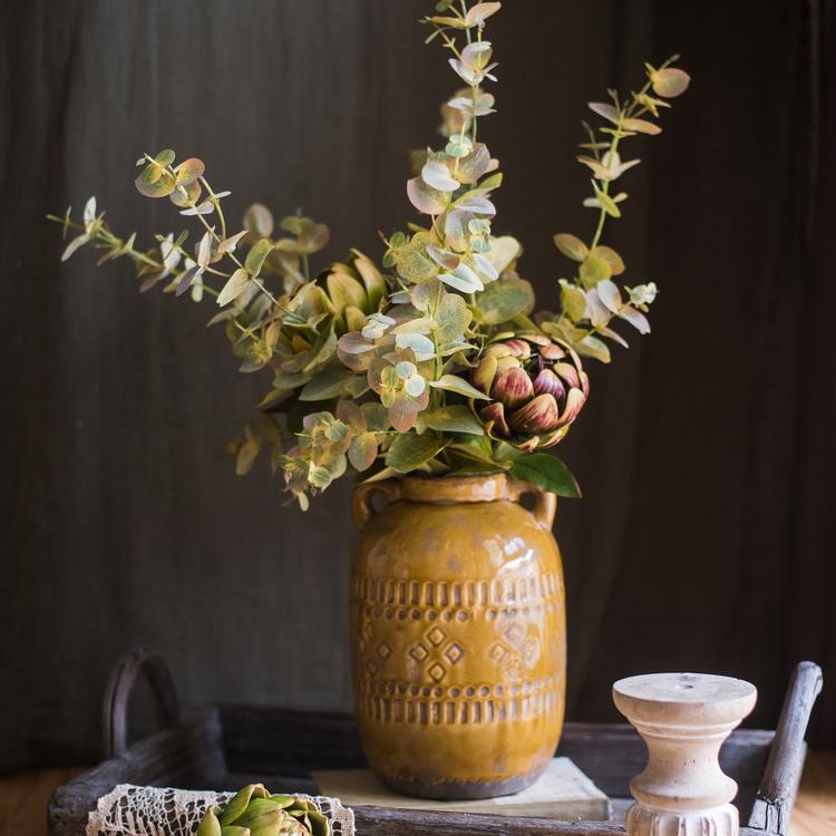 Faux Leaf Autumn Eucalyptus Artificial Stem - RusticReach