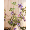 Faux Silk German Clematis Flower Stem in Purple 40" Tall - RusticReach