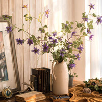 German Clematis Flower Stem in Purple 40" Tall RusticReach 
