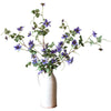 Faux Silk German Clematis Flower Stem in Purple 40" Tall - RusticReach
