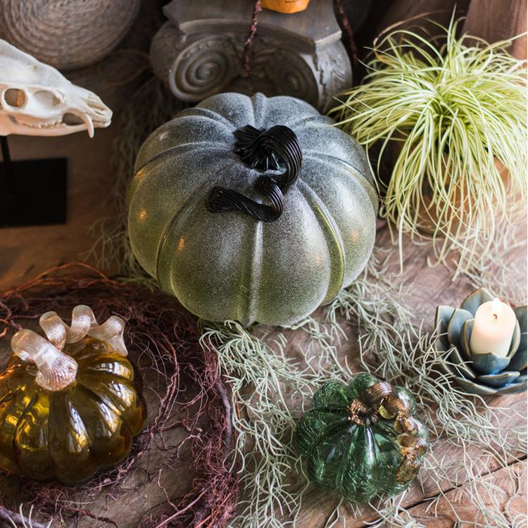 Glass Pumpkin Accents - RusticReach