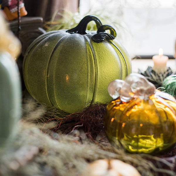 Glass Pumpkin Accents RusticReach 