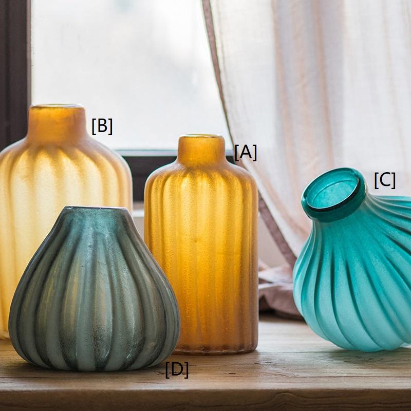 Glass Vase Hand Blown Frosted Art Glass - RusticReach