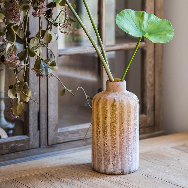 Glass Vase Hand Blown Frosted Art Glass - RusticReach