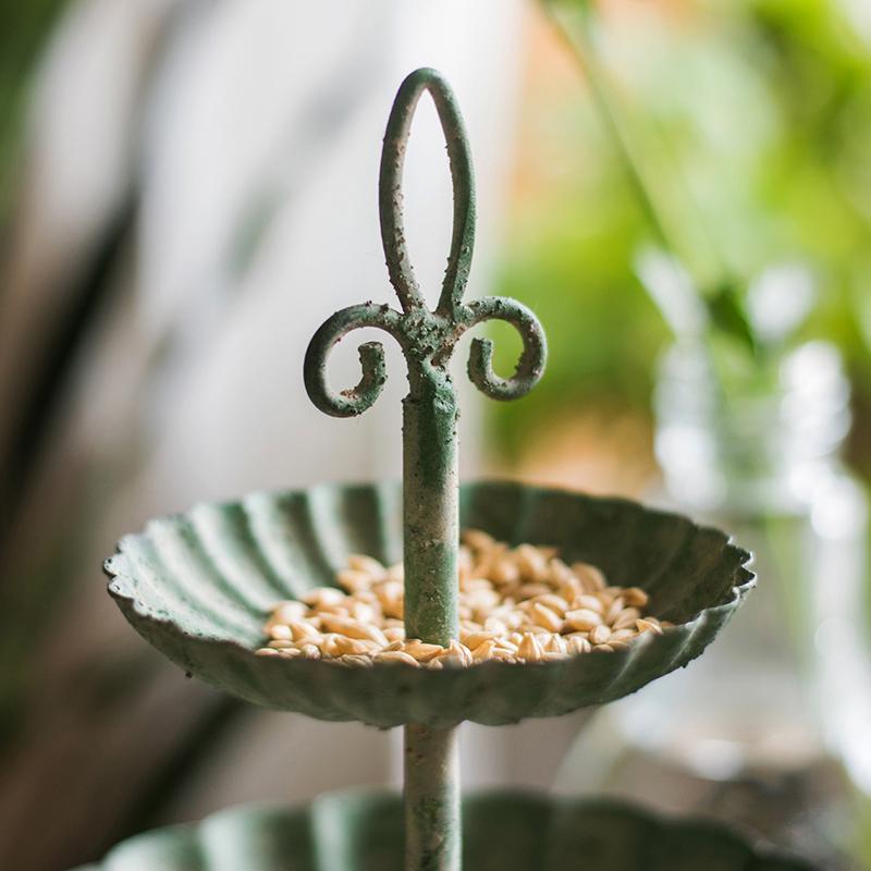 Green Iron Two Tier Small Decorative Tray - RusticReach