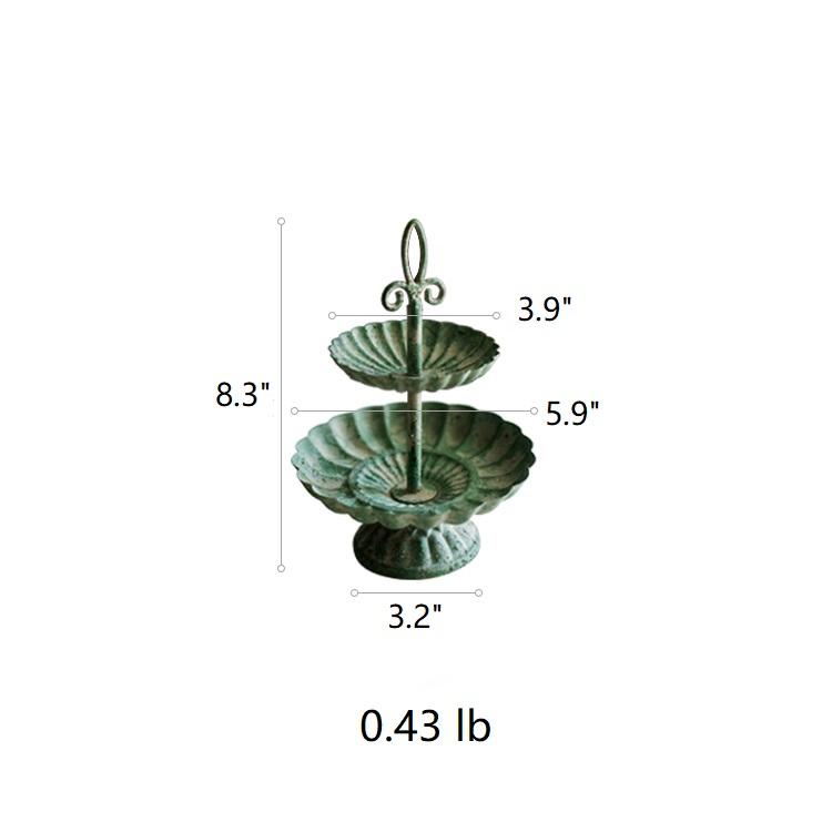 Green Iron Two Tier Small Decorative Tray - RusticReach
