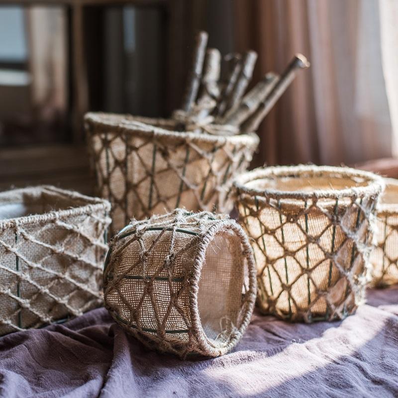 Handmade Hemp Basket Randomly Picked Set of 3 RusticReach 