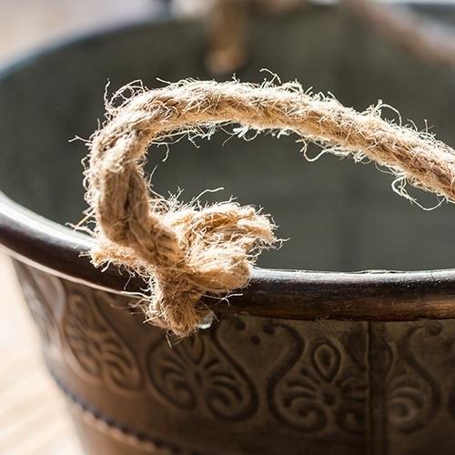 Iron Tub Antique Flower Pattern Tub with Rope Handles (Set of 3) - RusticReach