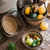 Khaki Brown Straw Basket with Handles - RusticReach