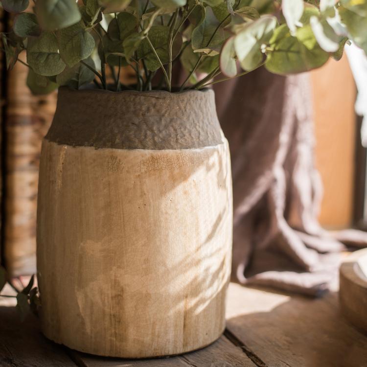 Khaki Coarse Pottery Jar - RusticReach