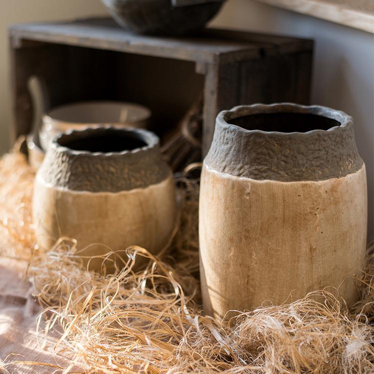 Khaki Coarse Pottery Jar - RusticReach