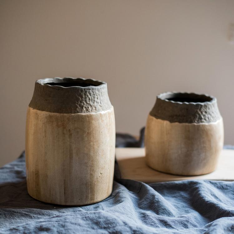 Khaki Coarse Pottery Jar - RusticReach