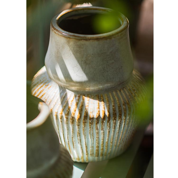 Light Blue Underglazed Ceramic Vase RusticReach 