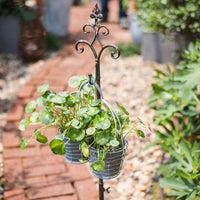 Metal Hanging Plant Stand with Hook Adjustable Height RusticReach 