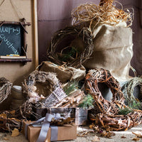 Natural Rattan and Willow Wreath RusticReach 