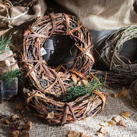 Natural Rattan and Willow Wreath RusticReach 