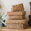 Organic Straw Organizer Storage with Lid - RusticReach