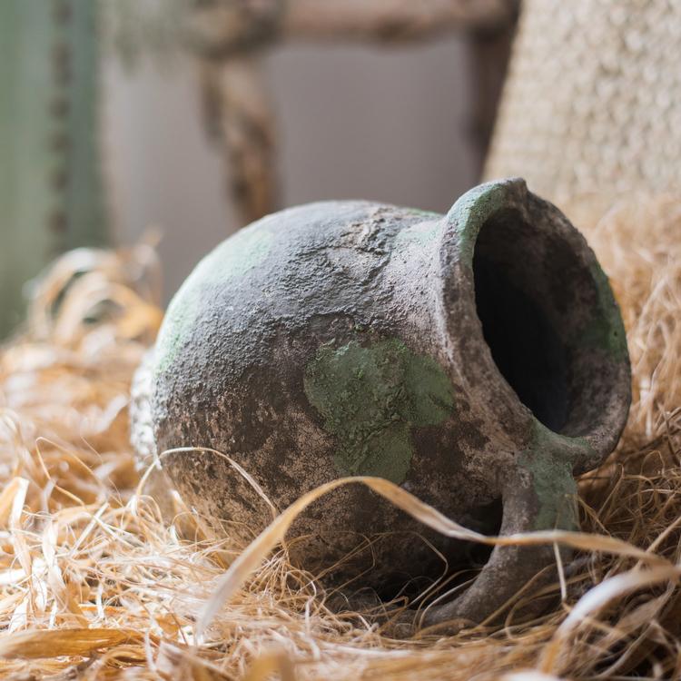 Pompeii Cement Floral Jar - RusticReach