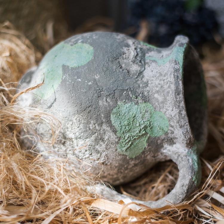 Pompeii Cement Floral Jar - RusticReach