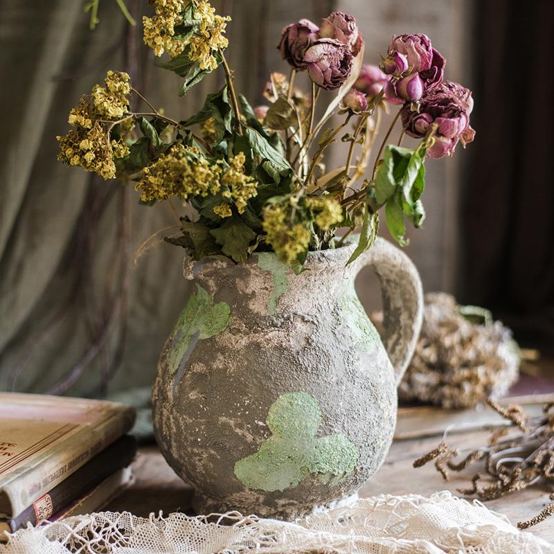 Pompeii Cement Floral Jar RusticReach 
