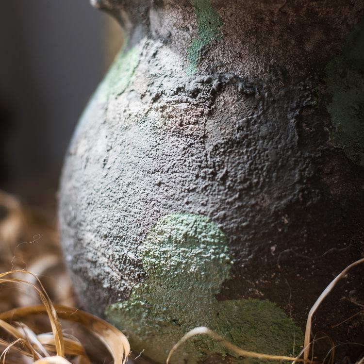 Pompeii Cement Floral Jar - RusticReach