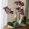 Artificial Silk Orchid Potted Flower Arrangement Purple - RusticReach