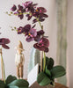 Artificial Silk Orchid Potted Flower Arrangement Purple - RusticReach