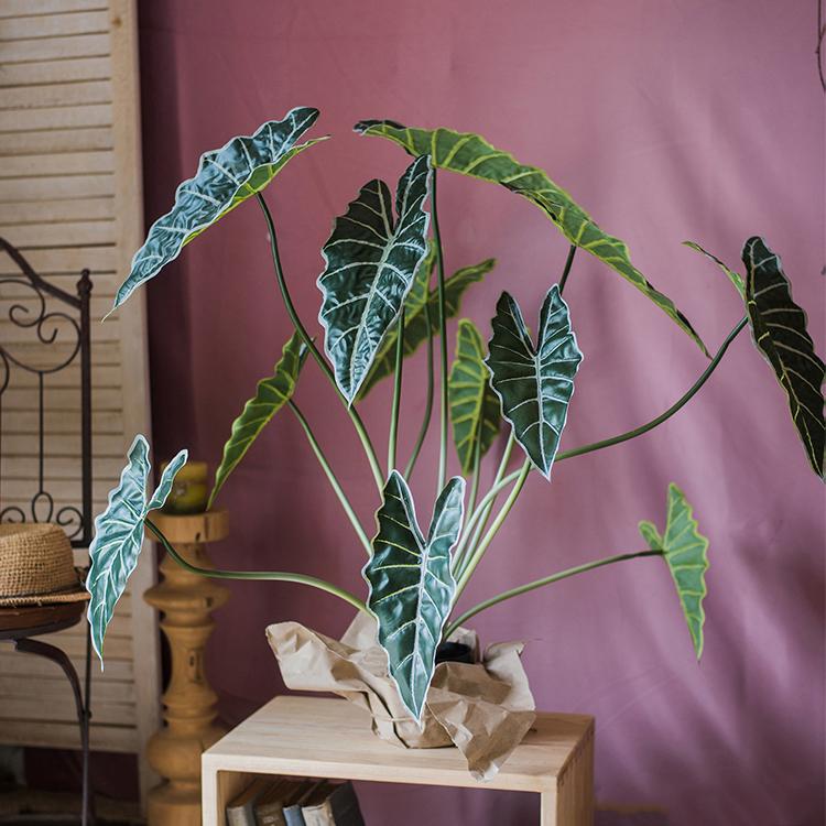 elephant ear faux plant Artificial Faux Alocasia Plant In Pot 31" Tall – RusticReach