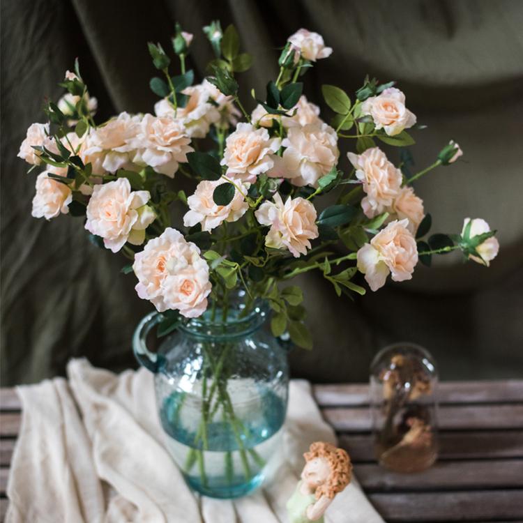 Artificial Faux Real Touch Blooming Rose Stem 25" Tall Silk - RusticReach