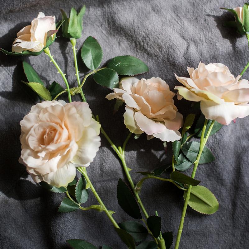 Artificial Faux Real Touch Blooming Rose Stem 25" Tall Silk - RusticReach