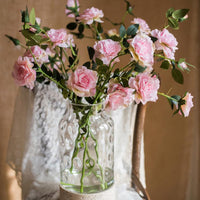 Real Touch Blooming Rose Stem in Pink 25" Tall RusticReach 