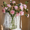 Faux Silk Real Touch Blooming Rose Stem in Pink 25" Tall - RusticReach