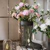 Faux Silk Real Touch Blooming Rose Stem in Pink 25" Tall - RusticReach