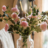 Faux Silk Real Touch Blooming Rose Stem in Pink 25" Tall - RusticReach
