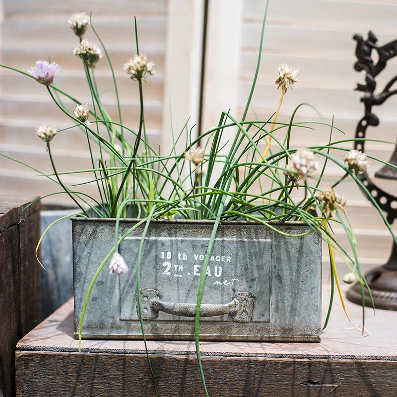 Rectangular Iron Planter Drawer - RusticReach