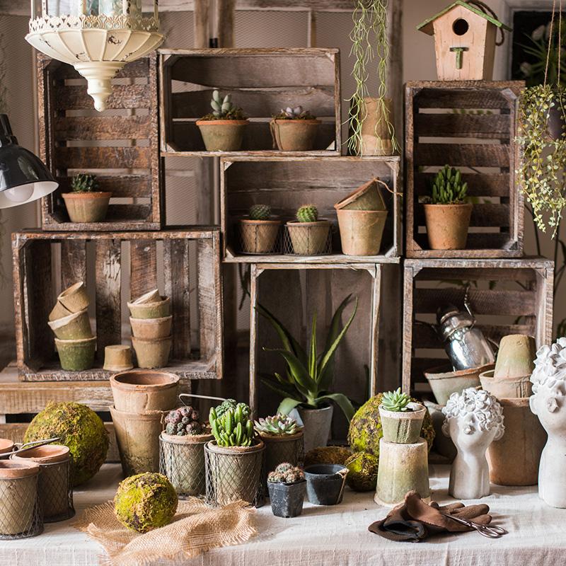 Rectangular Solid Wood Crates - RusticReach