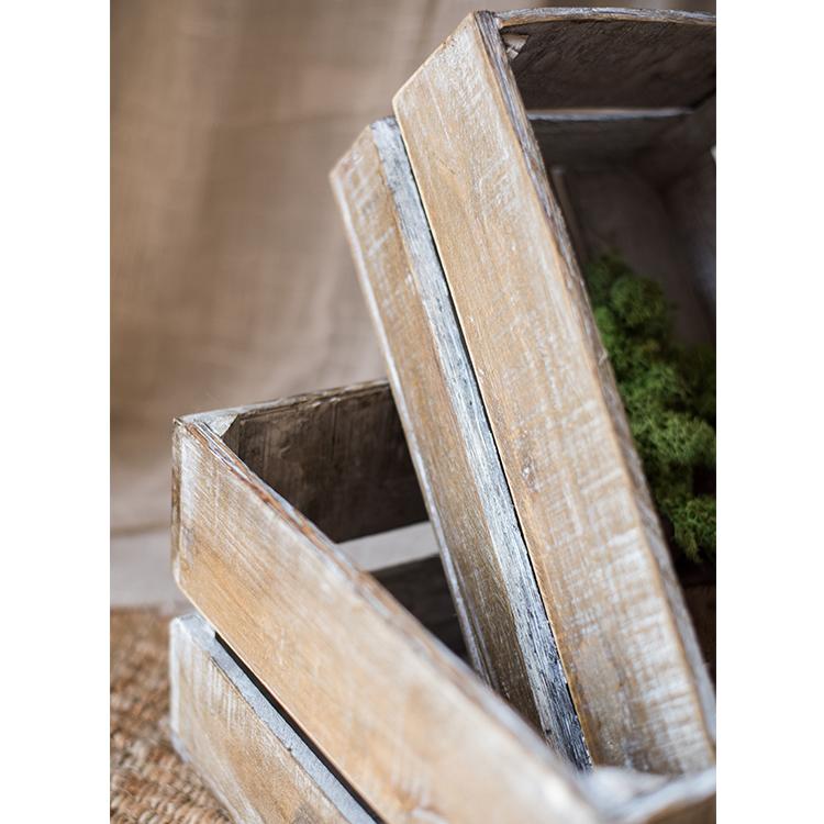 Rectangular Solid Wood Crates - RusticReach