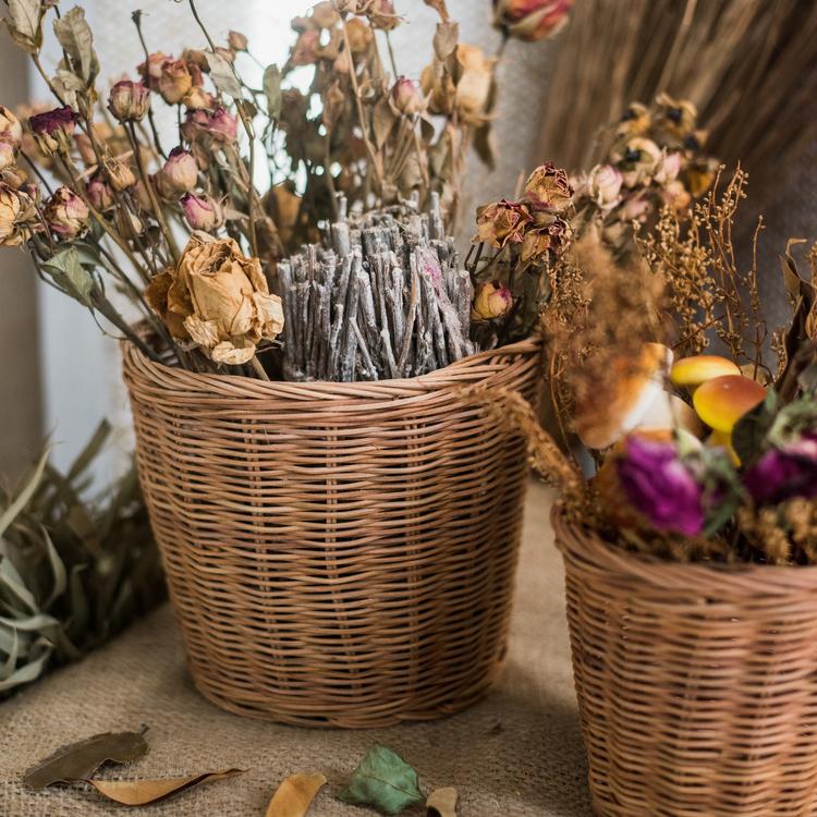 Round Rattan Basket - RusticReach