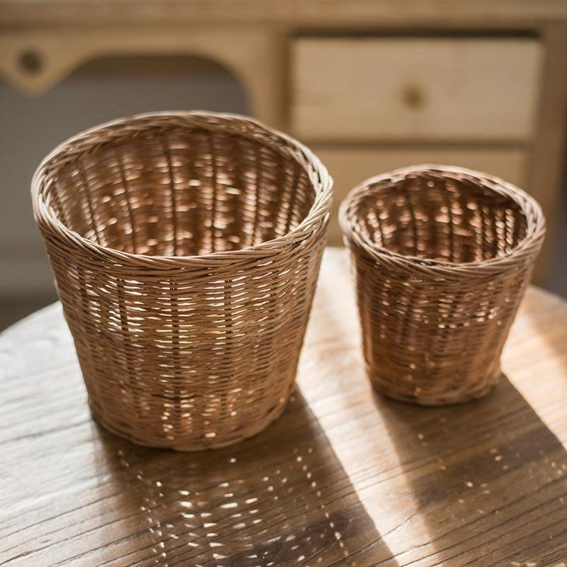 Round Rattan Basket - RusticReach