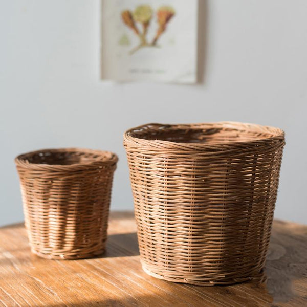 Round Rattan Basket - RusticReach