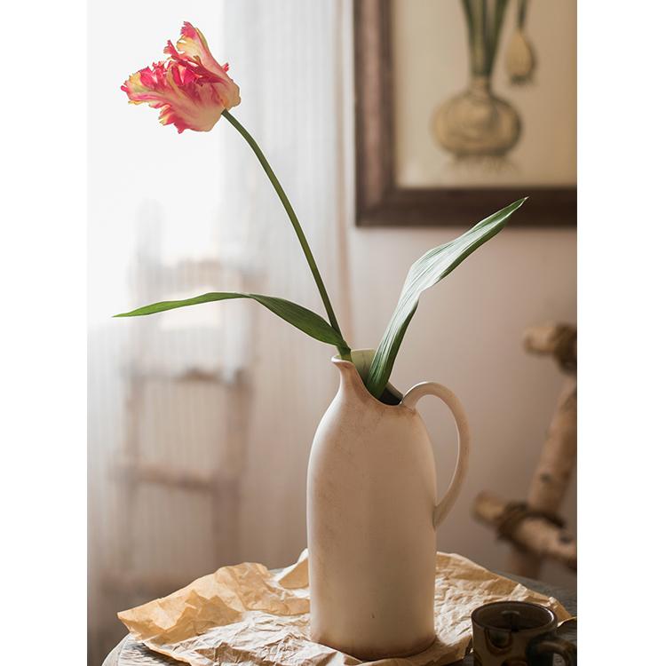 Faux Silk Flower Flame Tulip Stem 24" Tall - RusticReach