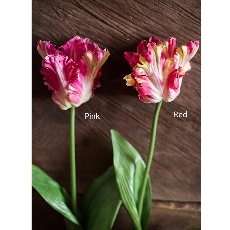 Silk Flower Flame Tulip Flower Stem 24" Tall RusticReach 