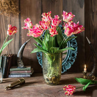 Silk Flower Flame Tulip Flower Stem 24" Tall RusticReach 