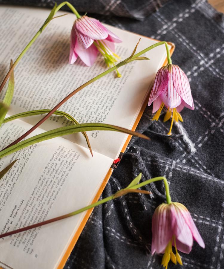 Faux Silk Fritillaries Lily Flower Stem in Pink or Purple 26" Tall - RusticReach