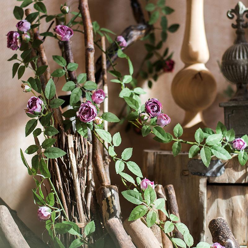 Artificial Silk Rose Vine 57" Long - RusticReach