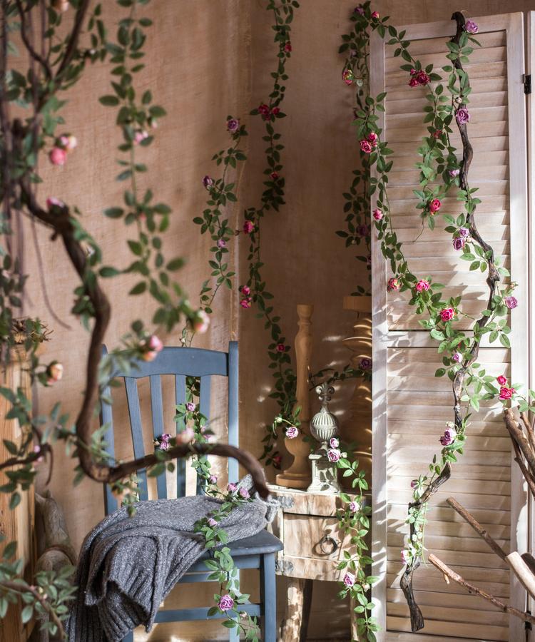 Artificial Silk Rose Vine 57" Long - RusticReach