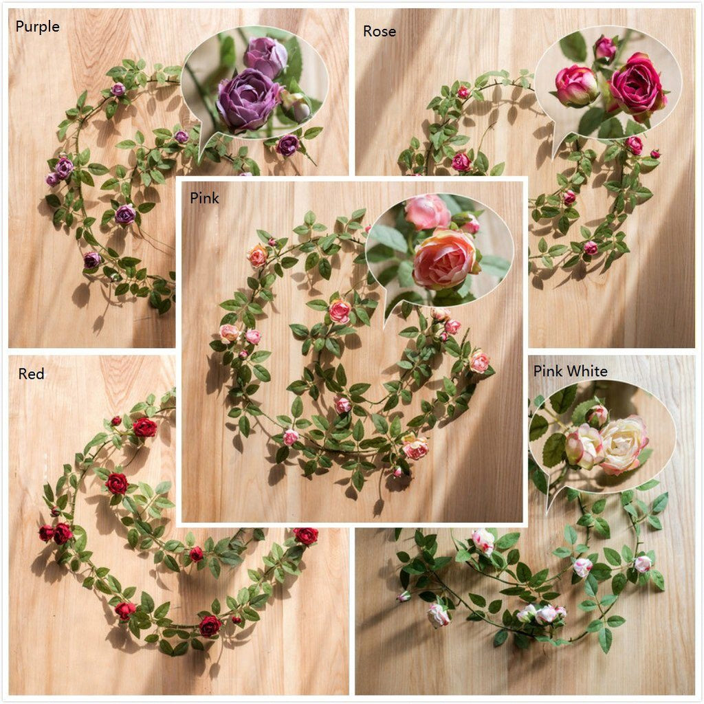 Artificial Silk Rose Vine 57" Long - RusticReach