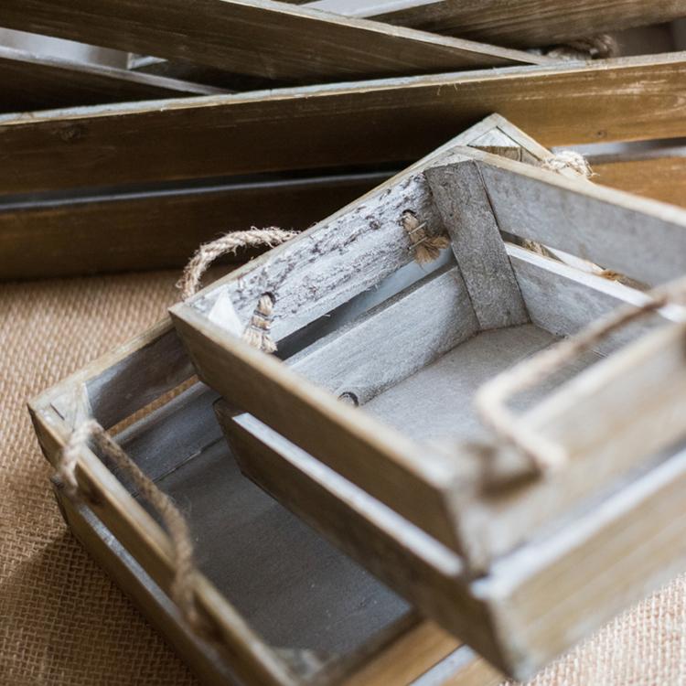 Solid Wood Crate With Rope Handles - RusticReach